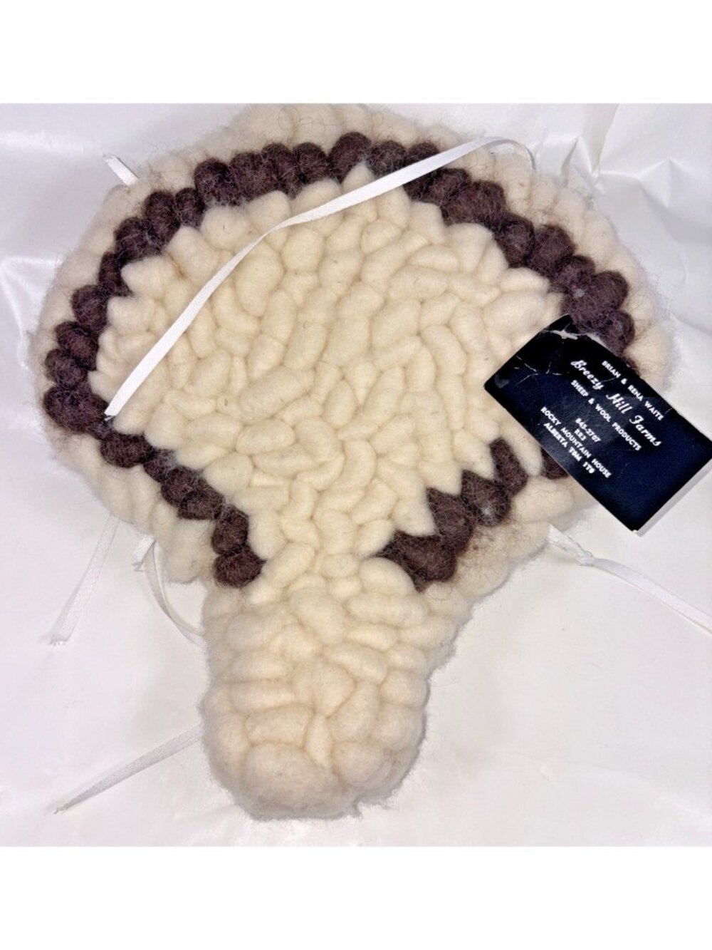 Sheep Wool Bicycle Seat Cover Beige Brown Breezy Hill Farms